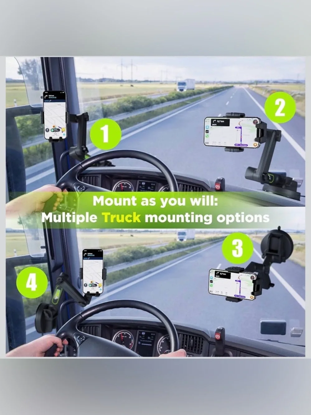 Brand New Truckules Cell Phone Mount for Truck Phone Holder for Truck Drivers
